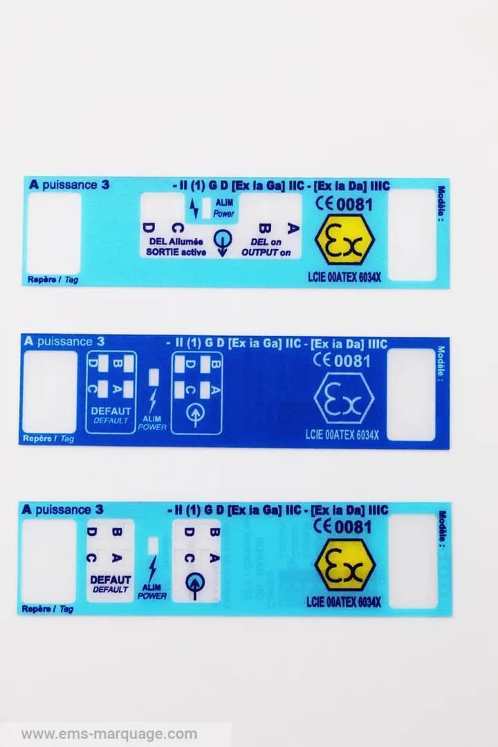 Impression numérique de faces avant en Lexan
